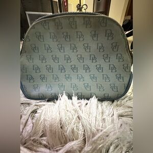 Vintage Dooney & Bourke Blue Monogram leather trim a Handbag